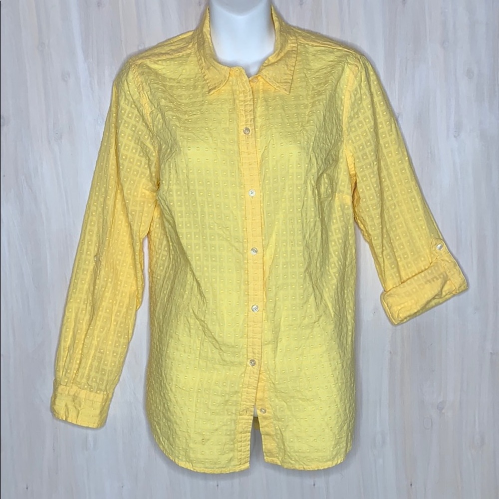 ⭐️ CHARTER CLUB SIZE 10 RELAXED FIT BLOUSE YELLOW